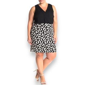 LEOTA for Dia & Co Black White Polka Dot Mini Skirt Size 2X​ Like New